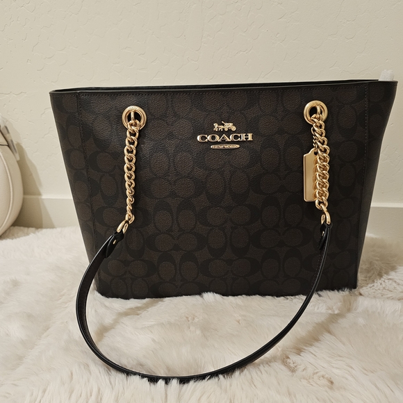 Sold 🎈Coach Signature Brown and Gold Tote - Picture 8 of 12